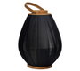 DKD Home Decor Portavelas Bambú y Algodón Negro