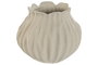 DKD Home Decor Jarrón de Porcelana Wavy Crema 18x18x15 cm