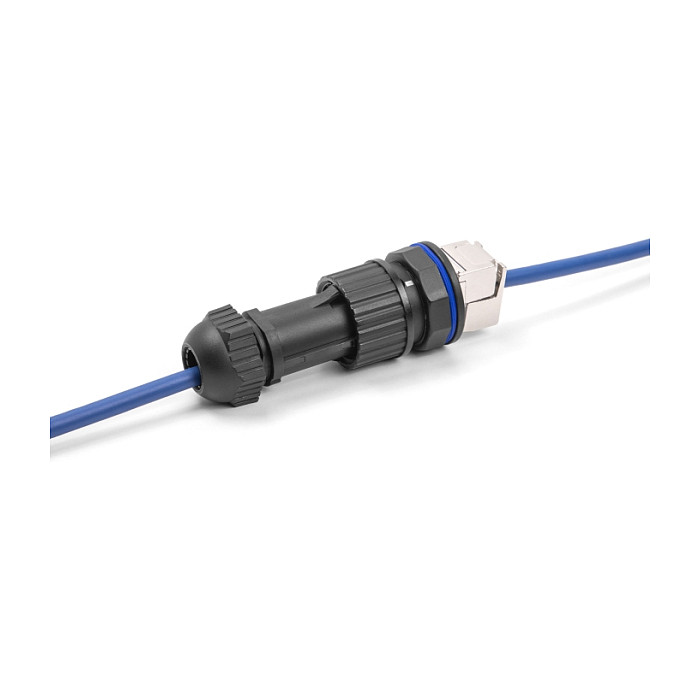 DeLOCK 67049 Conector de montaje de campo RJ45 Cat.6A con acoplador de paso IP68 DeLOCK 67049 Conector de montaje de campo RJ45 Cat.6A con acoplador de paso IP68