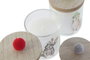 DKD Home Decor Set de 3 Velas de Cristal Multicolor Pompón Navidad Alpina