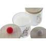 DKD Home Decor Set de 3 Velas de Cristal Multicolor Pompón Navidad Alpina
