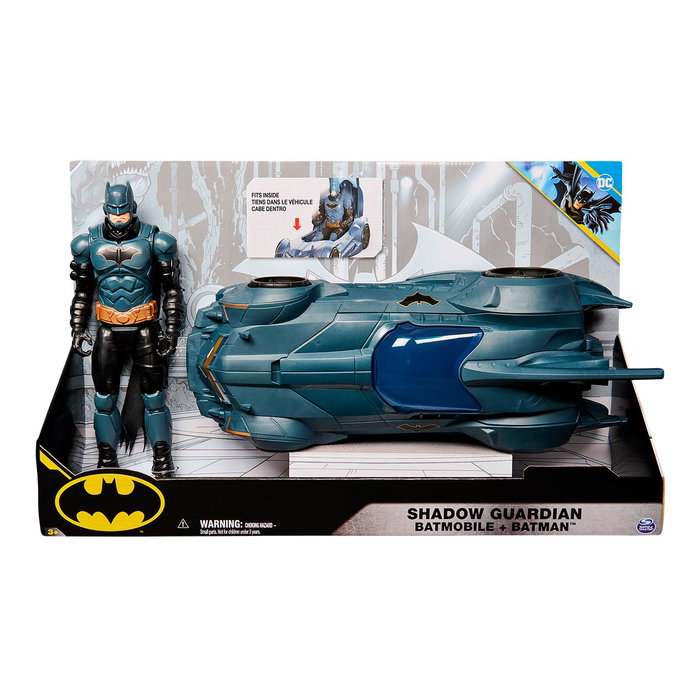 Spin Master Batman 6070521 - Batmóvil con Figura de Batman Articulada de 30 cm, 11 Puntos de Articulación, Coche con Apertura Superior y Capa de Tela, Juguete para +3 años
