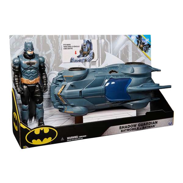 Spin Master - Vehículo Batmóvil + Figura Batman 30 cm - Juguete de Acción - 53,34x31,75x13,30 cm