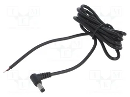 POS Cable de Alimentación CC Oval 2x0,5mm2 DC 5,5/2,5 Angular Negro 1,5m