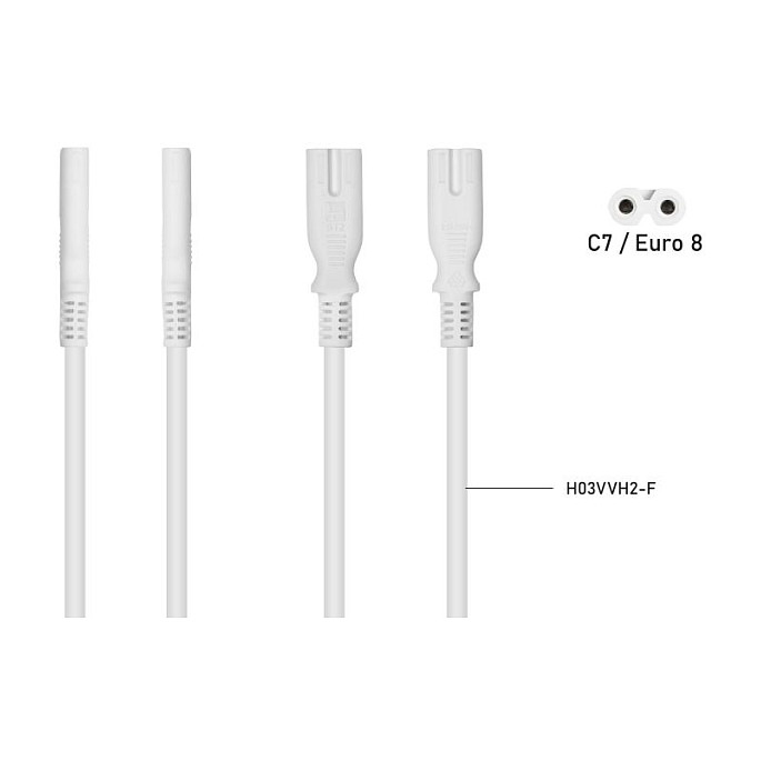 Kabelmeister Cable divisor de alimentación C8 a 2x C7/EU, 0,3m Kabelmeister Cable divisor de alimentación C8 a 2x C7/EU, 0,3m