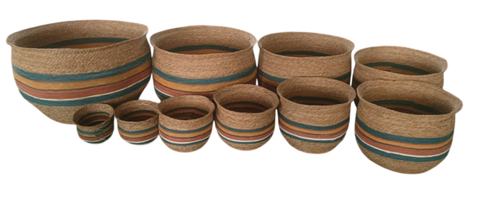 DKD Home Decor Set de 10 Maceteros Firope Multicolor