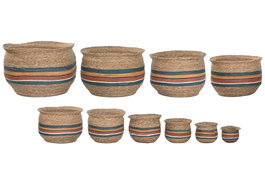 DKD Home Decor Set de 10 Maceteros Firope Multicolor