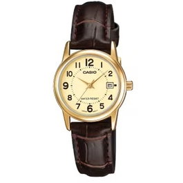 Reloj Mujer Casio LADY DATE LEATHER - GOLD (Ø 31 mm)