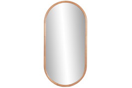 DKD Home Decor Espejo Ovalado de Hevea y Cristal 55x110 cm