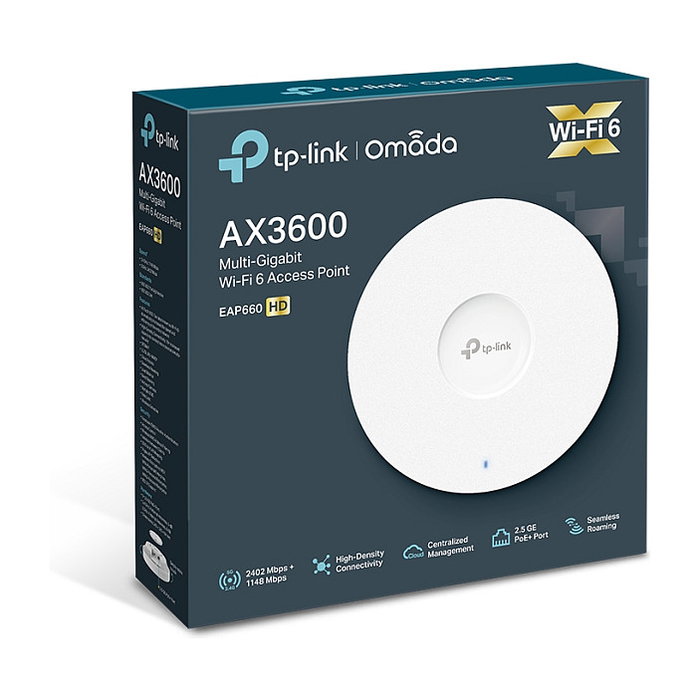 TP-Link EAP660HD AP WIFI6 AX3600 4x4 Indoor 2.5 GbE Omada