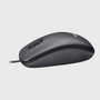 Logitech Ratón Óptico USB con Cable, 1000 DPI, 3 Botones, Diseño Ambidiestro, Plug & Play, Confort Tamaño Completo