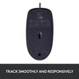 Logitech Ratón Óptico USB con Cable, 1000 DPI, 3 Botones, Diseño Ambidiestro, Plug & Play, Confort Tamaño Completo