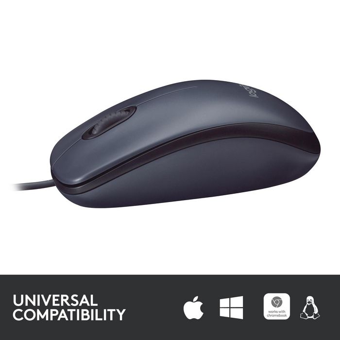 Logitech Ratón Óptico USB con Cable, 1000 DPI, 3 Botones, Diseño Ambidiestro, Plug & Play, Confort Tamaño Completo Logitech Ratón Óptico USB con Cable, 1000 DPI, 3 Botones, Diseño Ambidiestro, Plug & Play, Confort Tamaño Completo