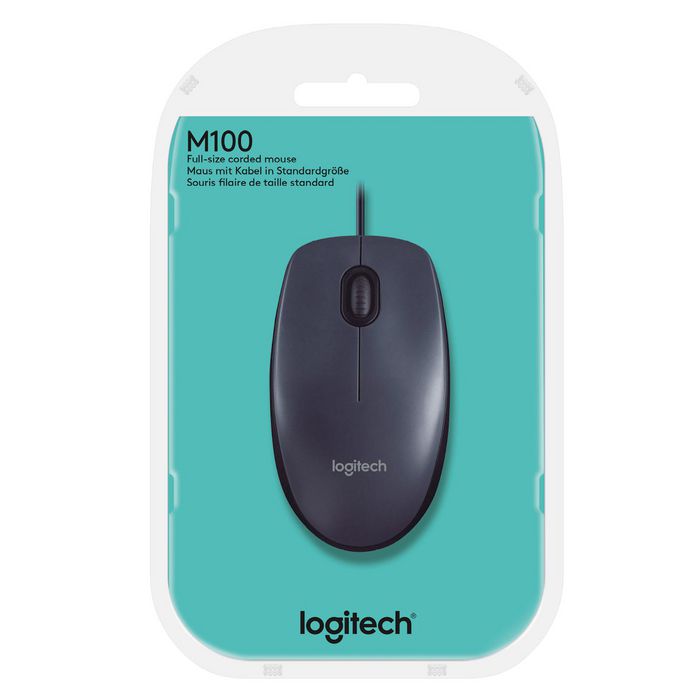 Logitech Ratón Óptico USB con Cable, 1000 DPI, 3 Botones, Diseño Ambidiestro, Plug & Play, Confort Tamaño Completo Logitech Ratón Óptico USB con Cable, 1000 DPI, 3 Botones, Diseño Ambidiestro, Plug & Play, Confort Tamaño Completo