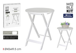 Inde Mesita Auxiliar Plegable Madera Blanca 40 cm (4 Unidades)