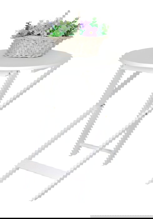 Inde Mesita Auxiliar Plegable Madera Blanca 40 cm (4 Unidades) Inde Mesita Auxiliar Plegable Madera Blanca 40 cm (4 Unidades)