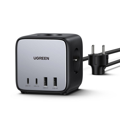 UGREEN DigiNest Pro 1 salida AC Tipo C, 4 puertos USB, 3680 W, Gris UGREEN DigiNest Pro 1 salida AC Tipo C, 4 puertos USB, 3680 W, Gris