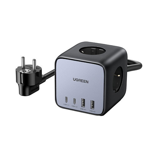 UGREEN DigiNest Pro 1 salida AC Tipo C, 4 puertos USB, 3680 W, Gris