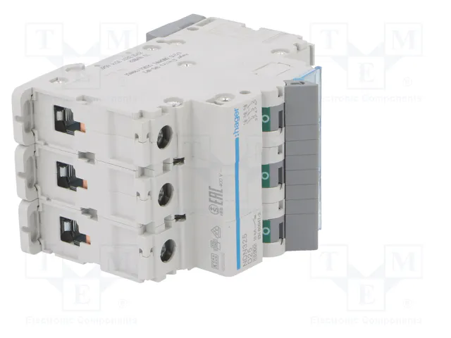 HAGER NDN325 Interruptor magnetotérmico 3 polos 25A 10kA