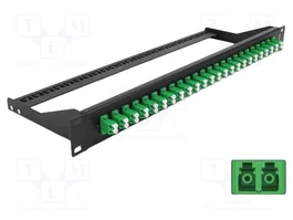 DeLOCK Panel de parches de fibra 19″ 24 puertos LC Duplex verde