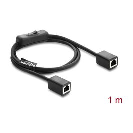 DeLOCK 81566 Cable de Red RJ45 Cat.6 F/UTP 1 m Negro - Conmutador de Red