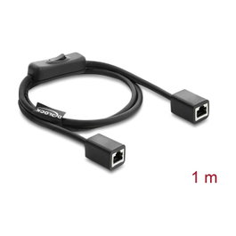 DeLOCK Prolongador Ethernet Cat6 F/UTP con Interruptor 1 m Negro