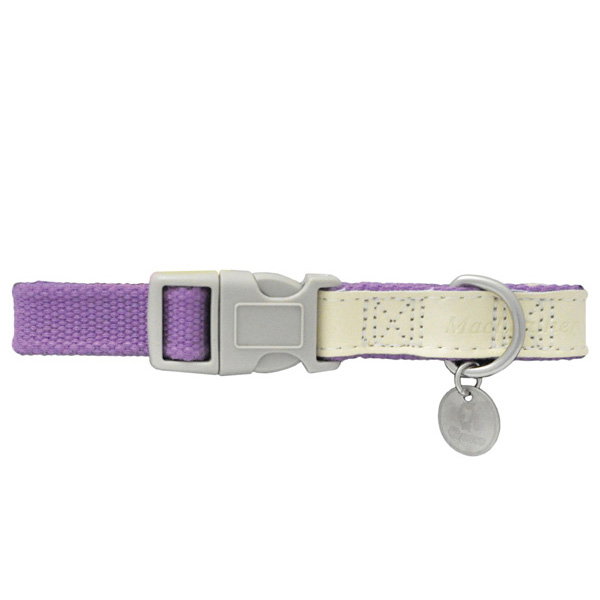 Nayeco Collar Mac Leather Cotton Lila 10mm x 20-33cm Nayeco Collar Mac Leather Cotton Lila 10mm x 20-33cm