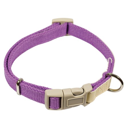 Nayeco Collar Mac Leather Cotton Lila Ajustable 20-30 cm X 1 cm