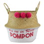 Idebox Cesta Thai Con Pompon Rangement Deco Altura 28 Diámetro 34