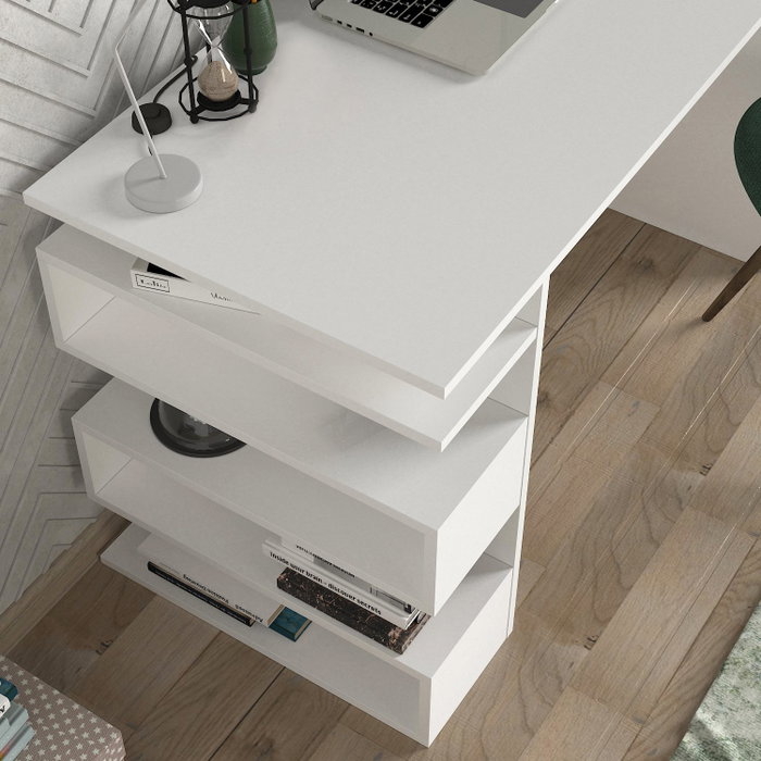Hanah Home Mesa de estudio Snake - White, Escandinavo, Blanco