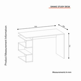 Hanah Home Mesa de estudio Snake - White, Escandinavo, Blanco