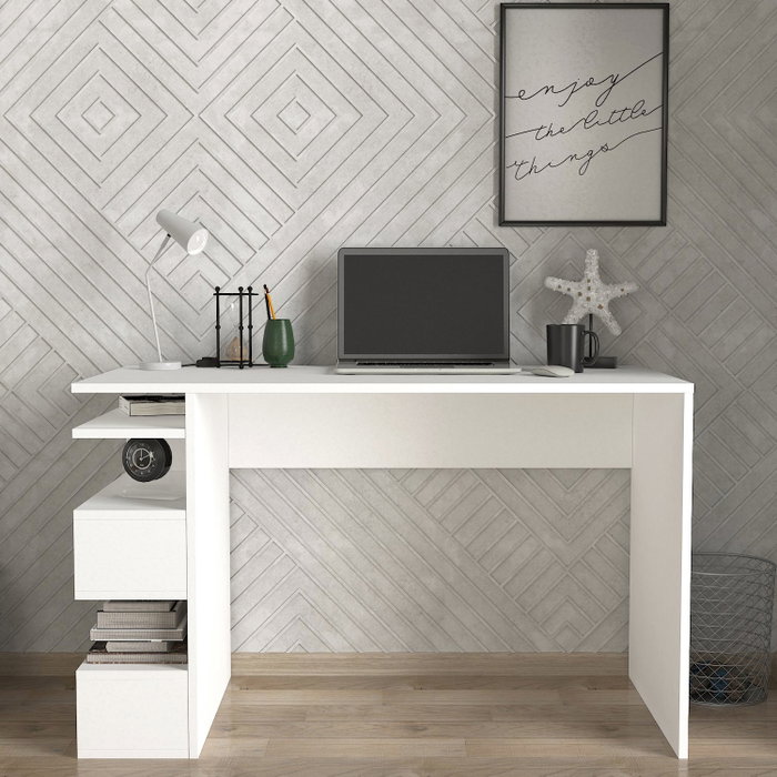 Hanah Home Mesa de estudio Snake - White, Escandinavo, Blanco