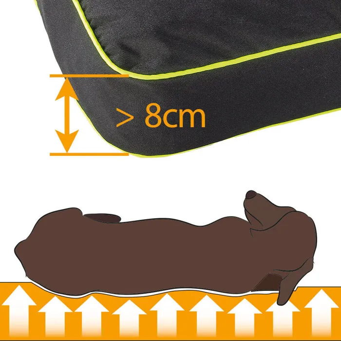 Ferplast Cojín para Perro Polo Negro 65x40x8cm FER8010690106458 Funda Impermeable y Desenfundable