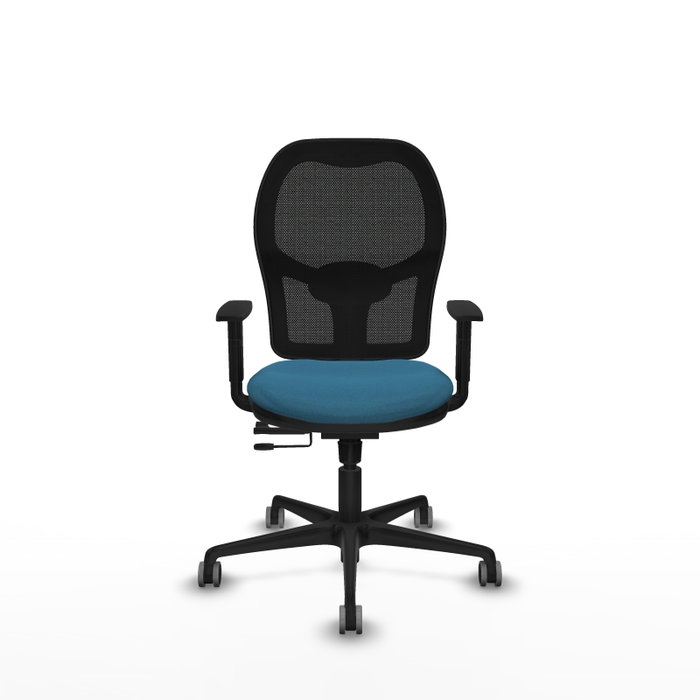 PIQUERAS Y CRESPO Silla de oficina Jorquera con mecanismo Sincro/Traslack Verde petróleo y Negro