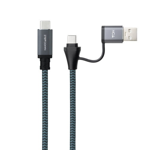 Nanocable Cable USB 3.2 Gen2x2 20Gbps 100W 3m Gris/Negro Nanocable Cable USB 3.2 Gen2x2 20Gbps 100W 3m Gris/Negro