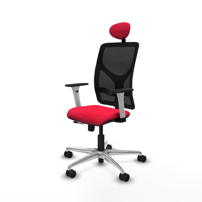 PIQUERAS Y CRESPO Silla de oficina Motilla con mecanismo Sincro/Traslack, Rojo y Negro
