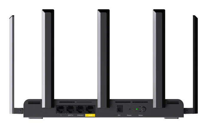 Ruijie Networks RG-EW3000GX Pro Router WiFi 6 Mesh, 2402 Mbps 5GHz, 4x Gigabit LAN, Dual WAN, 5 Antenas, Negro