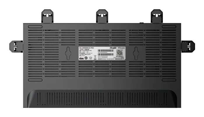 Ruijie Networks RG-EW3000GX Pro Router WiFi 6 Mesh, 2402 Mbps 5GHz, 4x Gigabit LAN, Dual WAN, 5 Antenas, Negro