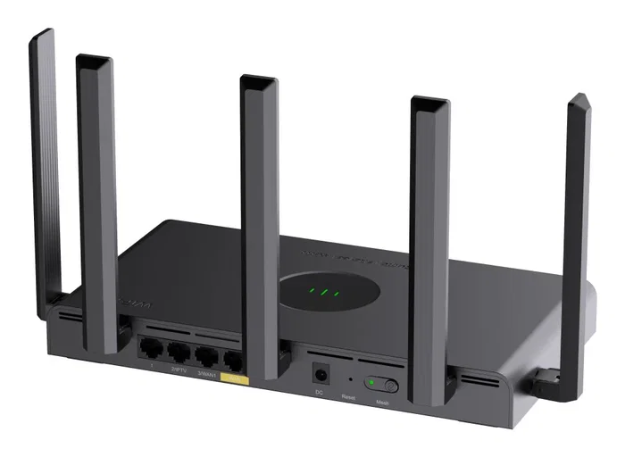 Ruijie Networks RG-EW3000GX Pro Router WiFi 6 Mesh, 2402 Mbps 5GHz, 4x Gigabit LAN, Dual WAN, 5 Antenas, Negro