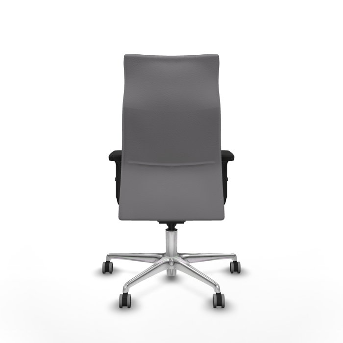 PIQUERAS Y CRESPO Sillón Albacete con Mecanismo Sincro, Similpiel Gris, Base Aluminio y Brazos 2D