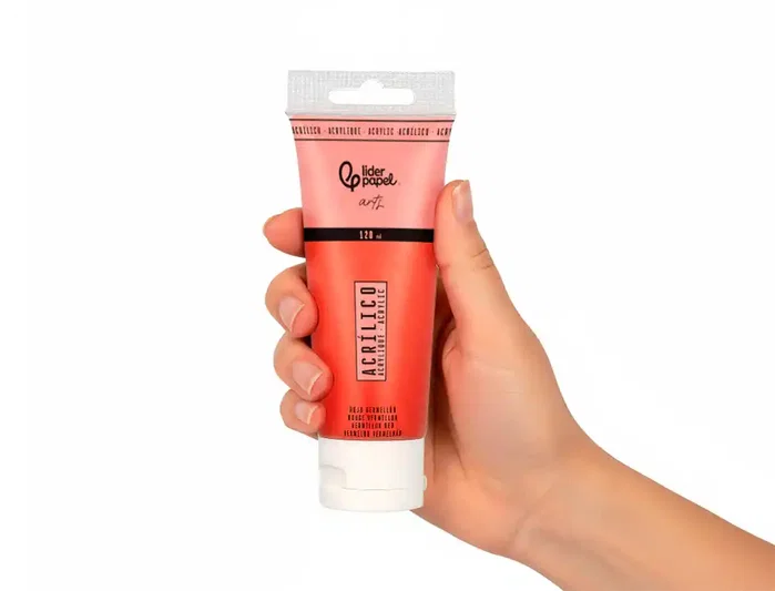 Liderpapel Pintura Acrílica Tubo Plástico 120 ml Rojo Bermellón