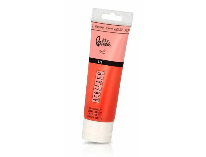 Liderpapel Pintura Acrílica Tubo Plástico 120 ml Rojo Bermellón