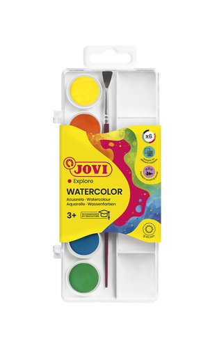 Jovi Acuarelas de 22 mm, Set de 5 estuches de 6 colores surtidos Jovi Acuarelas de 22 mm, Set de 5 estuches de 6 colores surtidos