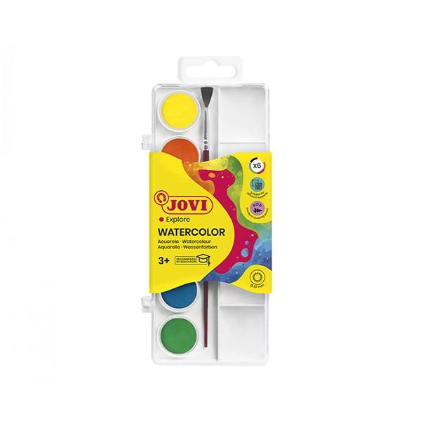 Jovi Acuarelas de 22 mm, Set de 5 estuches de 6 colores surtidos Jovi Acuarelas de 22 mm, Set de 5 estuches de 6 colores surtidos