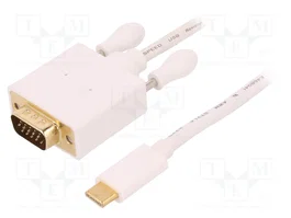 QOLTEC Adaptador USB 3.1 a VGA D-Sub 15pin con conector USB C, 1m