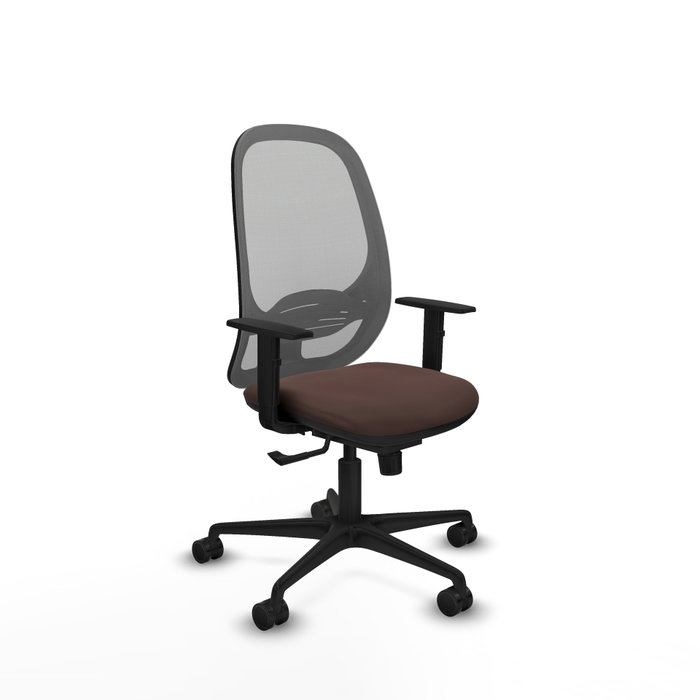 PIQUERAS Y CRESPO Silla de oficina Cilanco con mecanismo Sincro, Marrón oscuro y Gris PIQUERAS Y CRESPO Silla de oficina Cilanco con mecanismo Sincro, Marrón oscuro y Gris