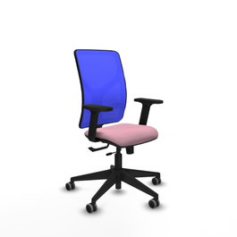 PIQUERAS Y CRESPO Silla de oficina Motilla con mecanismo Sincro/Traslack Rosa y Azul