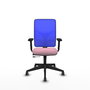 PIQUERAS Y CRESPO Silla de oficina Motilla con mecanismo Sincro/Traslack Rosa y Azul