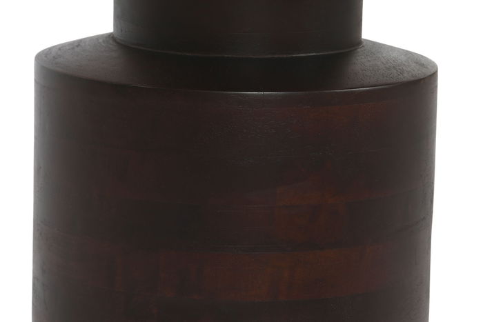 DKD Home Decor Mesa Centro Moderno Marron Oscuro Negro Cristal Mango 80x80x40 cm