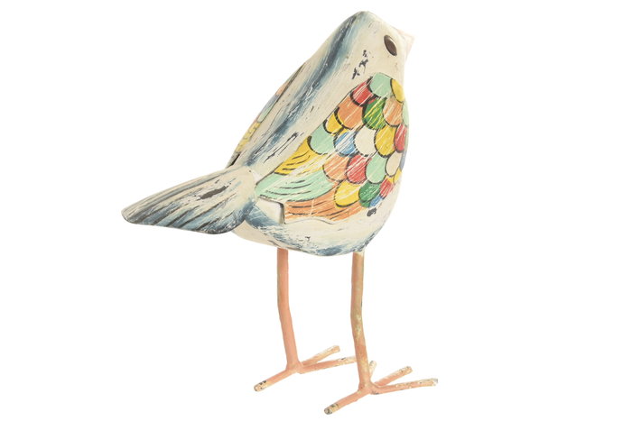 DKD Home Decor Figura de Pájaro en Metal, Surtido de 2 Unidades, Azul y Blanco